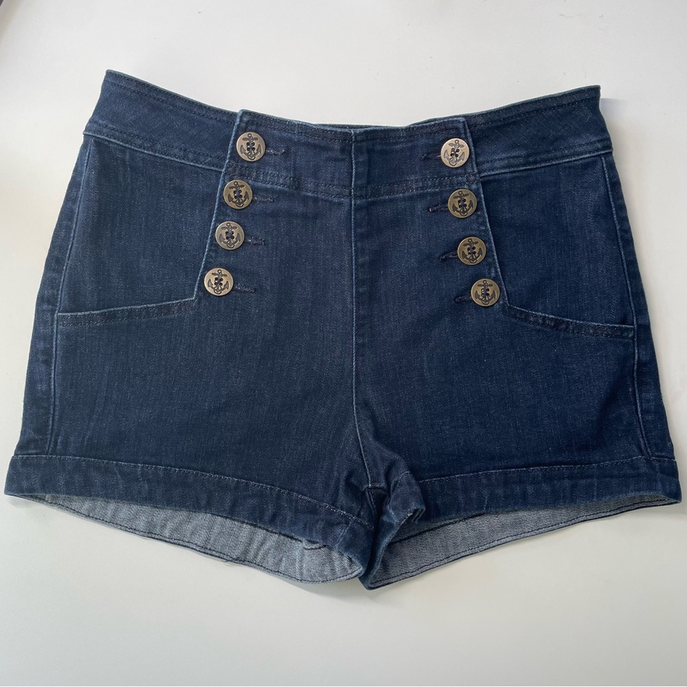 High waisted sailor micro shorts
